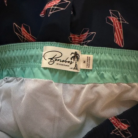 Bonobos Navy and Red Patterned Swim Trunks